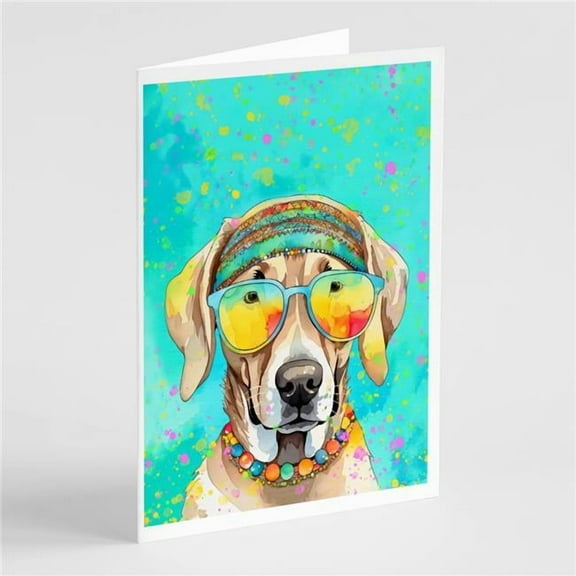 Weimaraner Hippie Dawg Greeting Cards Pack of 8 7 in x 5 in