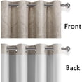 thumbnail image 6 of JIUZHEN Ombre Blackout Curtains - Grommet Top Gradient Damask Pattern Thermal Insulated Drapes for Living Room and Bedroom, Set of 2 Panels, 52 x 63 Inch Length, Brown, 6 of 7