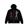thumbnail image 2 of TRKIYQC Chaqueta Casual para Mujer, Diamantes de Imitación de Demon Angel Decorado Manga Larga Cierre de Cremallera Sudadera con Capucha y Bolsillo TRKIYQC  moda, 2 of 8