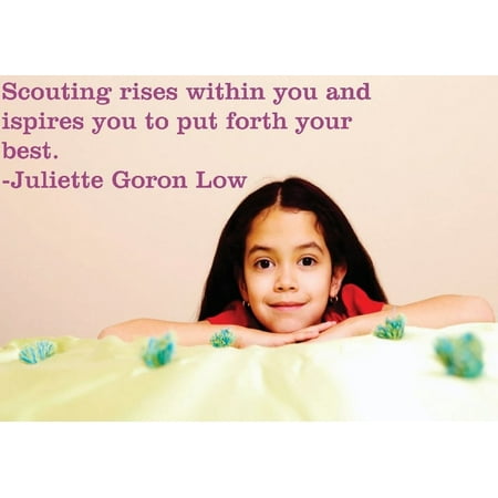 Girl Scouts Scouting Rises Within You & Inspires You To Put Forth Your Best Motivational Quote Juliette Goron Low Art Lettering Quote Custom Wall Decal Vinyl Sticker 12 Inches X 18