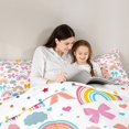 thumbnail image 4 of Manfei Colorful Rainbow Twin Bedding Sets 7pcs,Cute Bowtie Bow Bedding Comforter Set 7pcs,Multicolor Clouds Sheet Sets For Girls Kids,Microfiber Room Decorative Reversible, 4 of 7