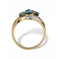thumbnail image 2 of PalmBeach Jewelry 1.67 TCW Genuine London Blue Topaz and Diamond Accent 18k Yellow Gold-Plated Sterling Silver Bypass Ring, 2 of 5