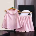 thumbnail image 3 of Baby Girl Summer Clothes Tunic Top Casual Shorts Set 2Pcs Toddler Summer Outfit 0-10 Years Pink 1-2 Years, 3 of 3
