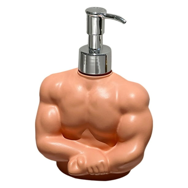 Dispensador de Jabón Líquido Muscle con Accesorios para Cocina. Recipiente Multiusos para Líquidos. Medidas: 9,9 X 7,9 X 14 Cm.