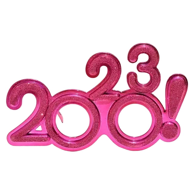 Suministros para fiesta de Nochevieja con gafas divertidas 2023, decoraciones para fotos, gafas de Año Nuevo Rosa