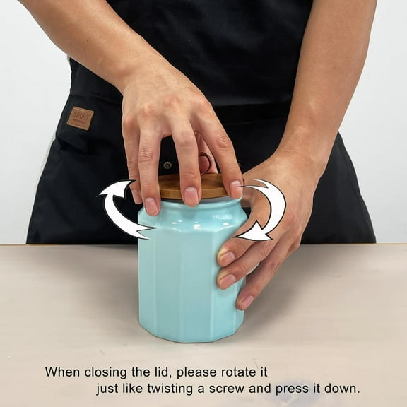 Ceramic Canister Set with Airtight Lids, 4-Pack for Kitchen Storage