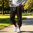 thumbnail image 2 of Wlynlyn Joggers for Men with Pockets Elastic Waist Drawstring Sweatpants Fleece Lined Athletic Casual Gym Running Jogger Pants with Pockets(X-Large,Brown), 2 of 7