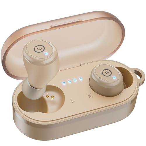 TOZO T10 Auriculares inalámbricos Bluetooth 5.3, aplicación personalizada EQ, diseño ergonómico, tiempo de reproducción de 55 horas, estuche de carga inalámbrica, auriculares internos con sonido imper