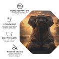 thumbnail image 3 of Honeii Lake Meditating Elephant print Leather Coaster Set of 4, ideal for safeguarding your furniture from drinks spills and effortless cleanup-Octagon, 3 of 6