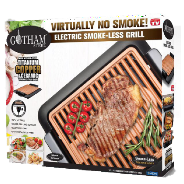 Gotham Steel Smokeless Electric Indoor Grill Nonstick & Portable