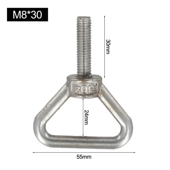 304 Stainless Steel Triangle Eye Bolt: Rust-Resistant M8/M10 Lifting Ring Screw For Heavy-Duty Hoisting Welded Load-Bearing Bolt