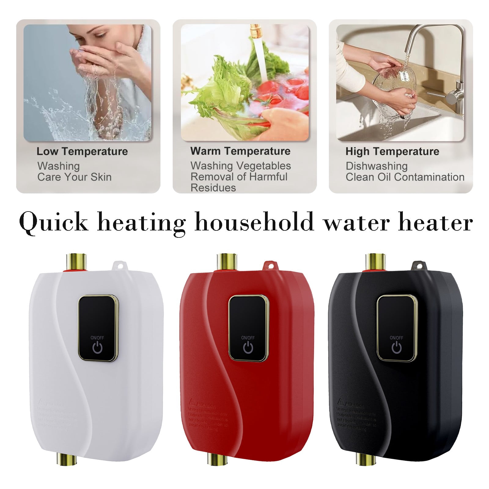 110V 3000W Tankless Water Heater Cozival Instant Hot Water Heater with Digital Display - on Demand Heating Saves Energy - No Standing Water, No Rust - Perfect for Rv, Kitchen, Bathroom & Small Cabins