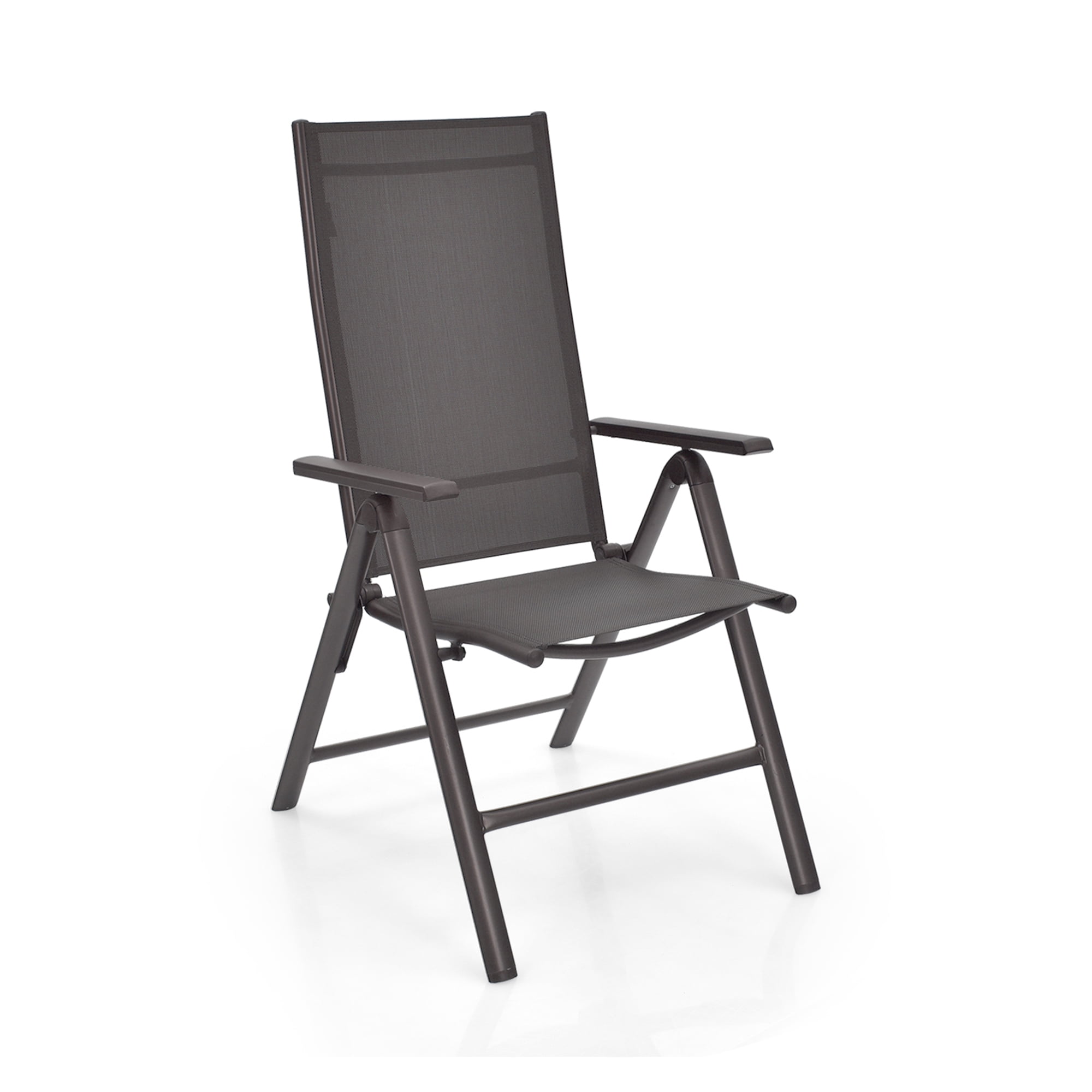 Gymax Outdoor Dining Chair - Aluminum - Set of 2 - Folding - Black