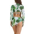 thumbnail image 3 of Conjunto de bikini halter ajustable para mujer INSPIRE CHIC de 4 piezas con cubierta grande en verde, 3 of 5