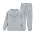 thumbnail image 4 of KAUOD Youth Girls Fleece Jogging Set 22 Piece Zip up Cute Hoodies+soft Warm Wide Leg Sweatpants Outfits for Teen Kids, 4 of 9