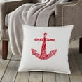 thumbnail image 2 of Greendale Home Fashions 20" x 20" Red Anchor Cotton Canvas Decorative Pillow, 2 of 4