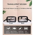 thumbnail image 4 of 3 PCS and 3 Sizes Portable Frosted Transparent Cosmetic Bags, Clear Travel Bags, Clear Waterproof Toiletry Bags, Translucent for Travel, Vacation, Bathroom(Black), 4 of 5