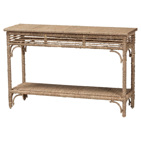 bali & pari Ganit Handwoven Seagrass Console Table - Entryway Table