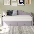 thumbnail image 5 of Twin Size Wood Daybed Extended Bed with Storage Drawers Wooden Sofa Bed for Living Room Guest Room, White, 5 of 8