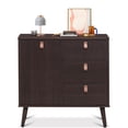 thumbnail image 1 of Patiojoy Armoire de Rangement à 3 Tiroirs Table Console d'Entrée avec Portes et Pieds en Bois Massif, 1 of 5