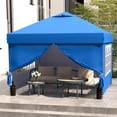 thumbnail image 3 of Ainfox 10x10 Pop up Canopy Tent with Sidewalls and Weighted Sandbags,Instant Outdoor Shade Gazebo,Blue, 3 of 8