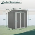 thumbnail image 2 of DetalleGo 6x4 ft Outdoor Storage Shed with Lockable Double Doors, Aluminum Frame, Weatherproof with Reinforced Floor, Metal Tool Shed for Garden, Backyard, Patio, and Equipment Storage, 2 of 8