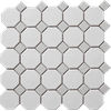 Cascade 12 x 12 White & Gray Octagon Porcelain Mosaic (Sold Per Sheet)