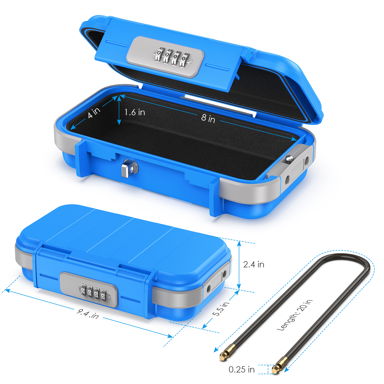 AMIR Portable Combination Safe Box Blue photo 8