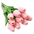thumbnail image 4 of Pink Tulips Artificial Flowers, Tulips Artificial Flowers Real Touch, 14 in Stems, Bouquet of Flowers, Dining Table Decor, Spring Events, Dual Tone Pink, 1 Pc, 4 of 7