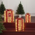 thumbnail image 2 of Holiday Time 3-Piece Lighted Glittering Gift Boxes Outdoor Decor, with 70 Warm White LED Lights, 2 of 4