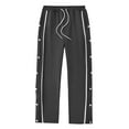 thumbnail image 4 of felwors Women's Tear Away Pants Side Split Snap Open Bottom Sweatpants Leg Breakaway Trousers Joggers Athletic Workout Pants Dark Gray, XXXL, 4 of 7