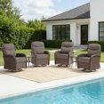 thumbnail image 2 of Jentlehouse Patio Swivel Gliding Chair with Side Table,High Back Outdoor Wicker Swivel Chair with 6'' Thick Cushions for Balcony Deck Porch,Set of 4, 2 of 11