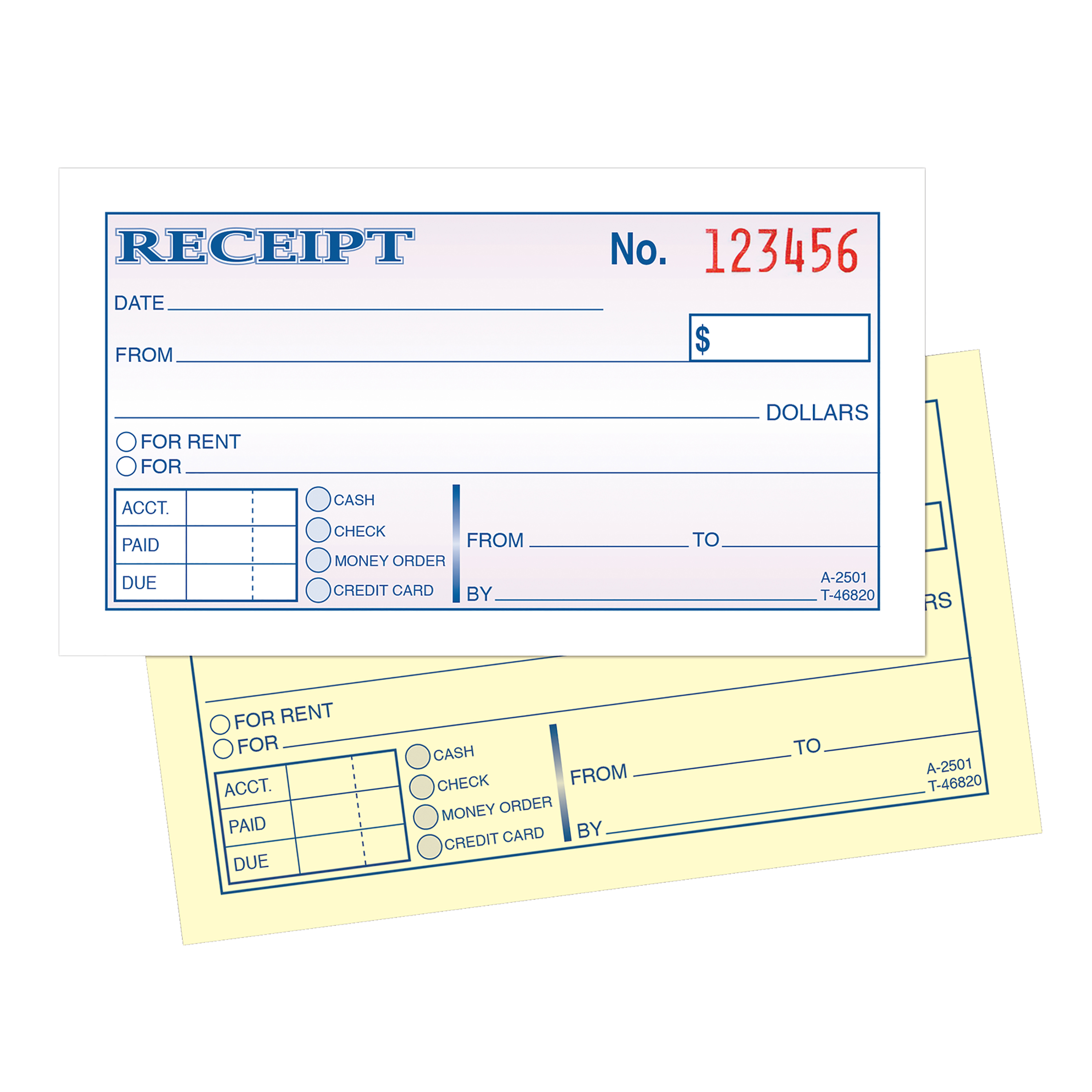 Adams Money/Rent Receipt Book, 2-Part Carbonless Forms, White/Canary, 2 ...