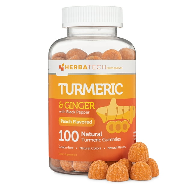 Turmeric Curcumin Gummies with Ginger Root (100 Count) Chewable