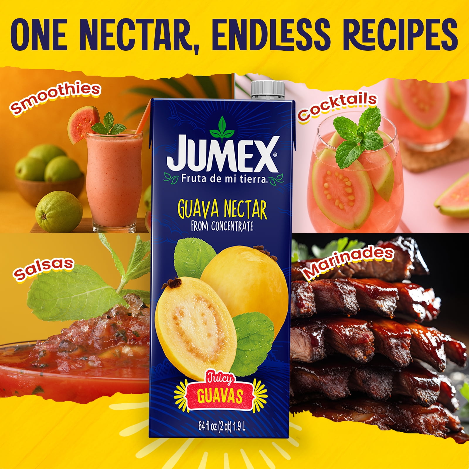 (3 pack) Jumex Guava Nectar Juice, 64 fl oz