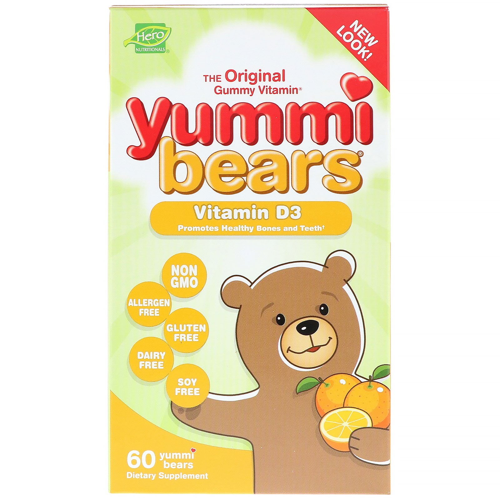 Hero Nutritional Products Yummi Bears Vitamin D3 All Natural Fruit