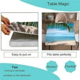 thumbnail image 3 of Elastic Edge Fitted Square Tablecloth, Beach Palm Leaves by The Sea Polyester Table Cover, for Indoor Restaurant or Outdoor Patio Party Dining, Fit for 32" x 32"Square Table, 3 of 4