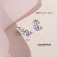 thumbnail image 4 of 925 Sterling Silver Simulated Alexandrite Birthstone Heart Screw Back Earrings, 4 of 6