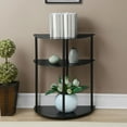 thumbnail image 3 of Designs2Go Classic Three-Tier Half-Circle Entryway Hall Table in Black Glass, 3 of 6