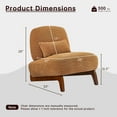 thumbnail image 4 of Morden Fort 3PCS Sofa & 2Accent Chair, Upholstered Lamb Fabric Sofa Set with Throw Pillows, Pet-Friendly Curved Couch & Armless Chair for Living Room, Caramel, 4 of 7