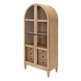 thumbnail image 3 of Martin Furniture 78"H Arched Display Cabinet Bookcase in Light Brown, 3 of 12