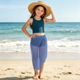 thumbnail image 6 of Girls Chiffon Beach Sarong Wrap – Sheer Lightweight Swimsuit Cover Up, Blue, One Size Fits Most,Size Free Size, 6 of 8