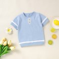 thumbnail image 2 of ZRBYWB Toddler Girl Clothes Baby Girls Short Sleeve Pullover Sweater Cotton Knit Button Closure Tops Shirt Fashion Top, 2 of 9