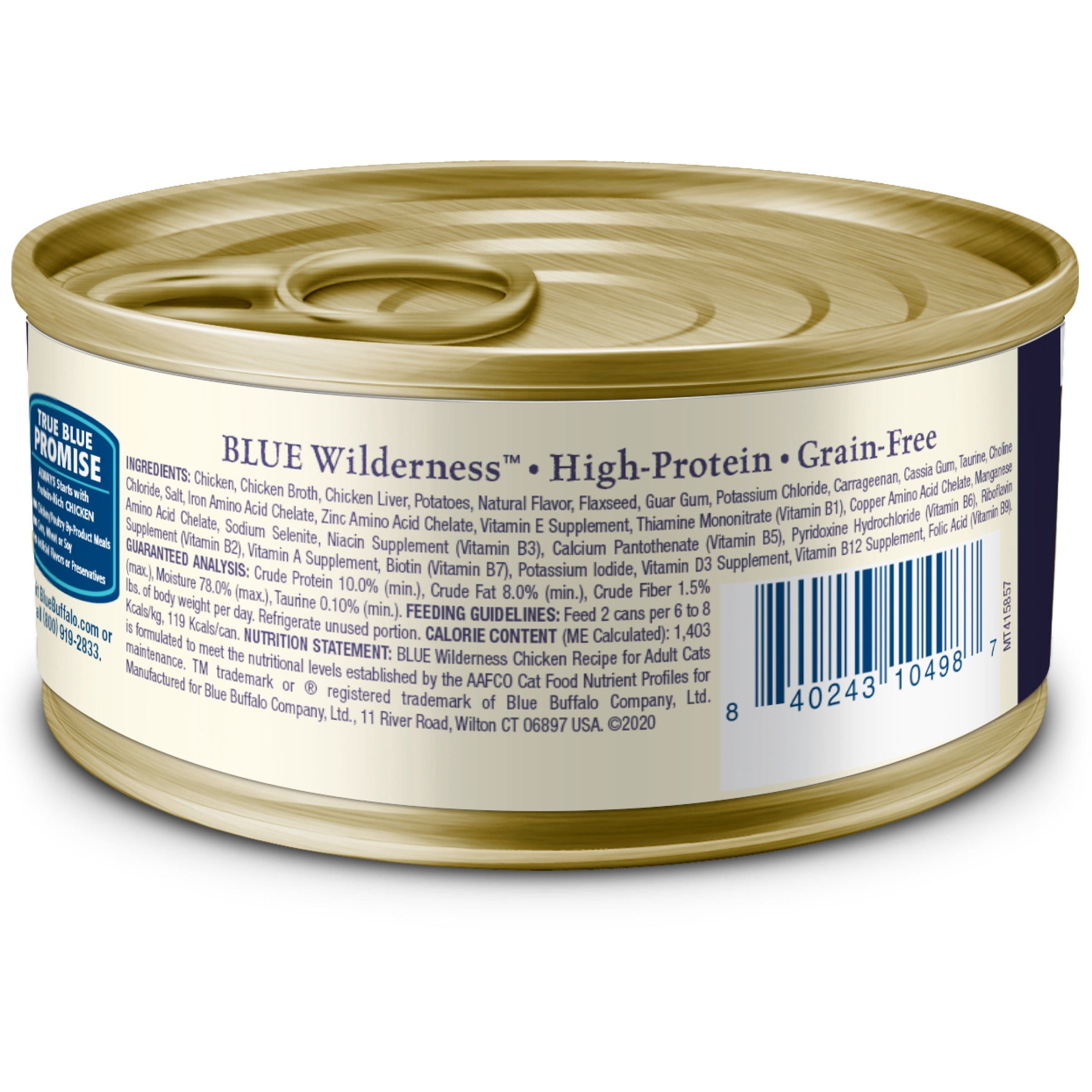 Blue Buffalo Wilderness High-Protein Adult Cat 7+ Wet Food, Chicken, 5.5-oz Can