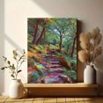 thumbnail image 6 of Psychedelic Forest Path Canvas Painting，Vibrant Nature Wall Decor for Living Room Bedroom Hallway, 6 of 8