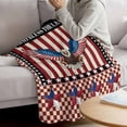 thumbnail image 3 of Independence Day Blanket Soft Cozy Warm Throw Blanket for Couch, Plush Fuzzy Flannel Fleece Blankets for Sofa, Eagle U.S Flag Red Blue Stripes Retro Bed Blankets Lightweight Gifts for Women, 40"x50", 3 of 9