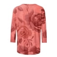 thumbnail image 4 of Uootdi Womens Floral Jacquard Tops Crew Neck Long Sleeve Textured Blouses Casual Patterned Tees Everyday Street Style Gift, 4 of 5
