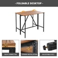 thumbnail image 6 of GO 5-Piece Outdoor Acacia Wood Bar Height Table And Four Stools With Cushions, Garden PE Rattan Wicker Dining Table, Foldable Tabletop, High-Dining Bistro Set, All-Weather Patio Furniture, Brown, 6 of 9