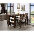 thumbnail image 2 of New Classic Furniture Amy 5-Piece Rectangle Wood & Fabric Counter Set in Cherry, 2 of 14