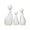 White, variant on Black Ceramic Cat Figurine Set Of Three Family Statue For Bookshelf Desk Living Room Office Decor Porcelain Sculpture In Black Finish Artistic Home Accent Gift For Pet Lovers Memorial Or C